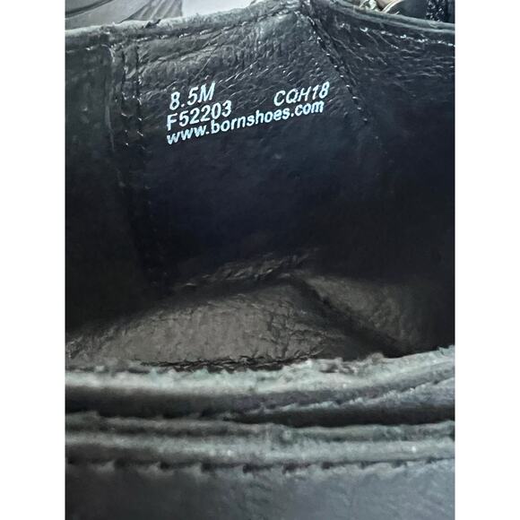 BORN Timmons Chukka Black Leather Zip Block Heel Straps Bootie Shoes Sz 8.5 - Picture 8 of 10